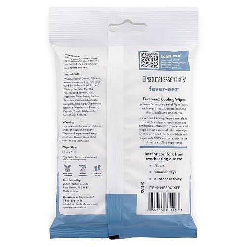 Miniatura 8 de Fever-eez - Alivio de la fiebre del bebé para niños, toallitas calmantes para la frente y el cuerpo para bebés, proporcionan una sensación de