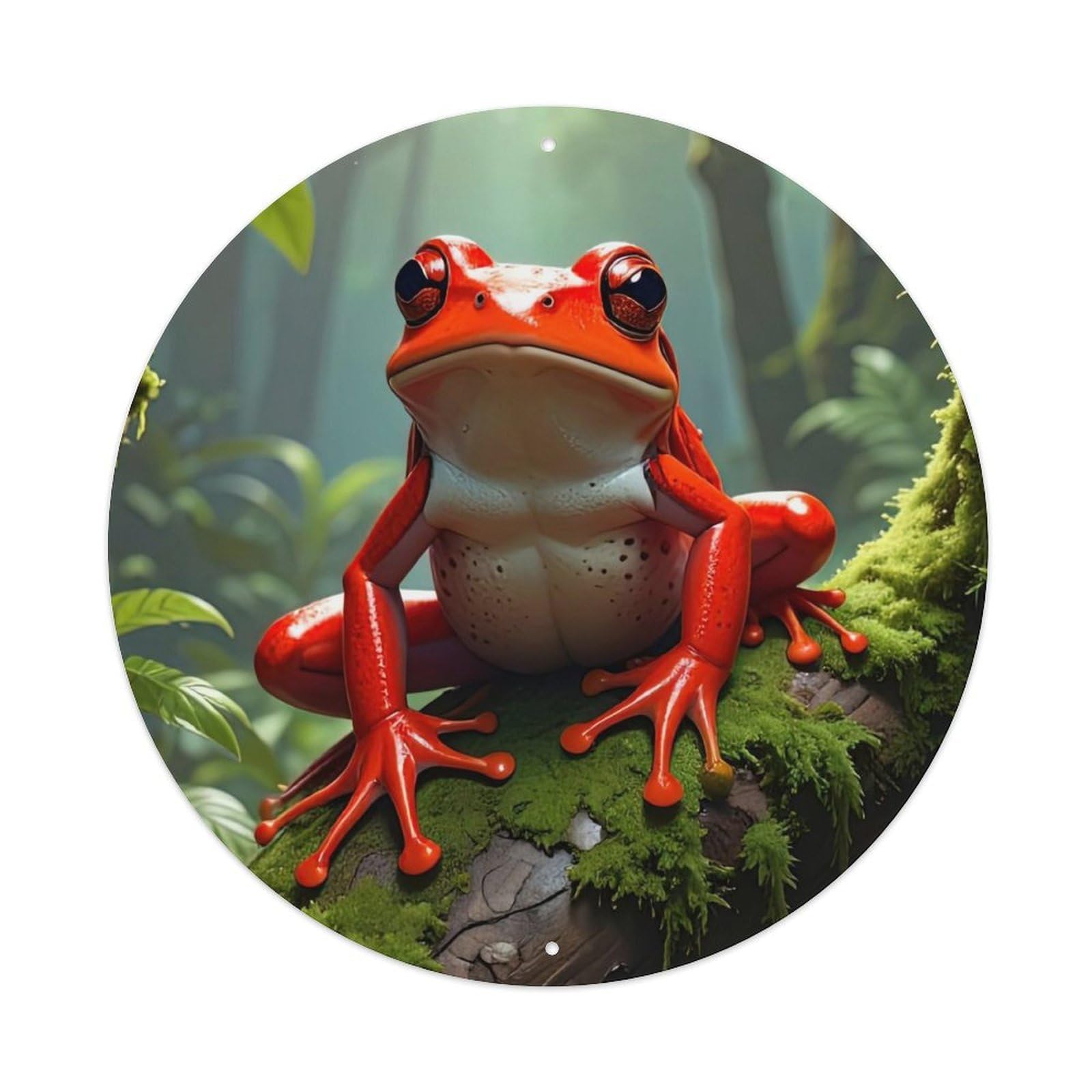 Animal Strawberry Poison Dart Frog Tropical Rainforest Wildlife Vintage Metal Tin Sign Plaque Wall Decor for Cafe, Club Bar, Office, Garden Metal Poster 8x8Inch