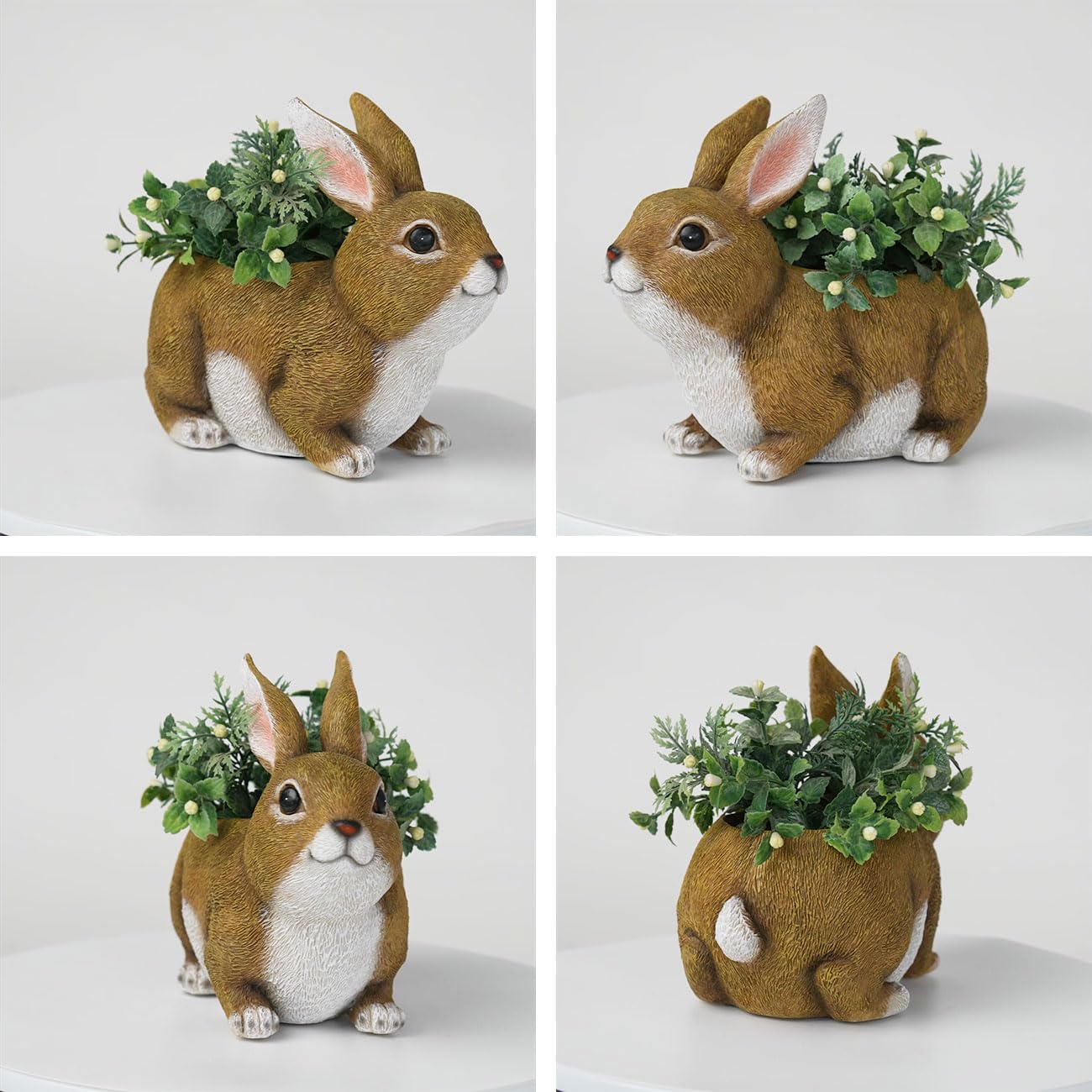 HAUCOZE Coniglio Vaso Piante Animale Statua Scultura Moderna Decorazione Arte Casa Regalo Giardino Figurina per Fiori Cactus Piante Resina 22cm
