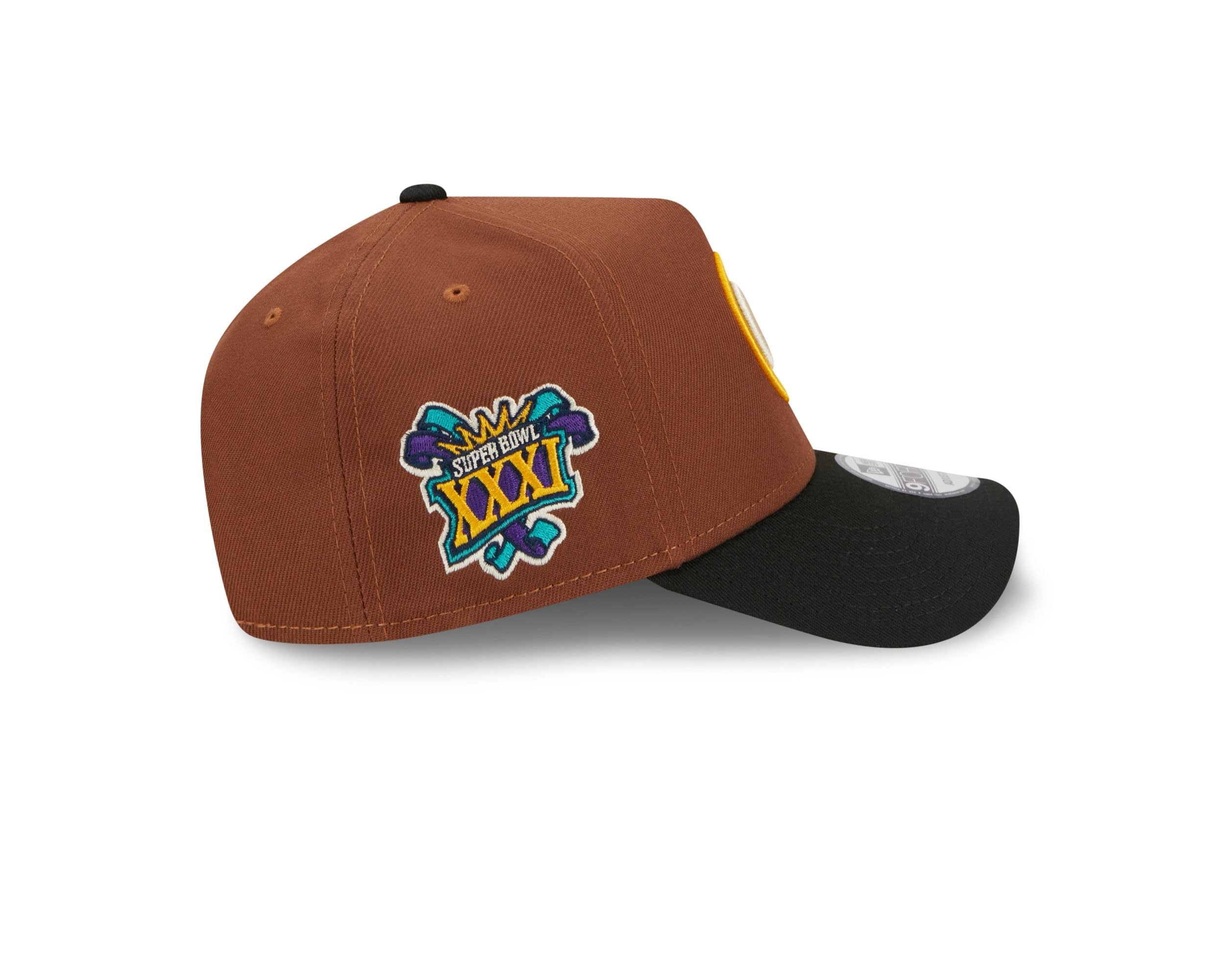 New Era MLB Harvest Gorra Baseball Parche Lateral Snapback Emblema del Equipo A-Frame Gorra de béisbol marrón Negro