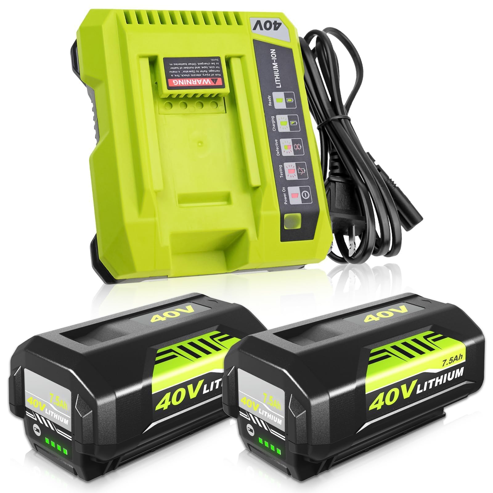 OHYES BAT 2-Pack 7.5Ah OP4026 40 Volt Lithium Replacement