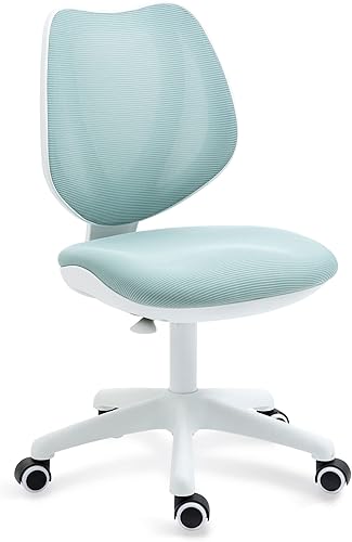 HOMEFUN Silla de escritorio para niños, sillas de computadora con reposabrazos y reposapiés para niños y niñas, bonita silla ergonómica de malla con