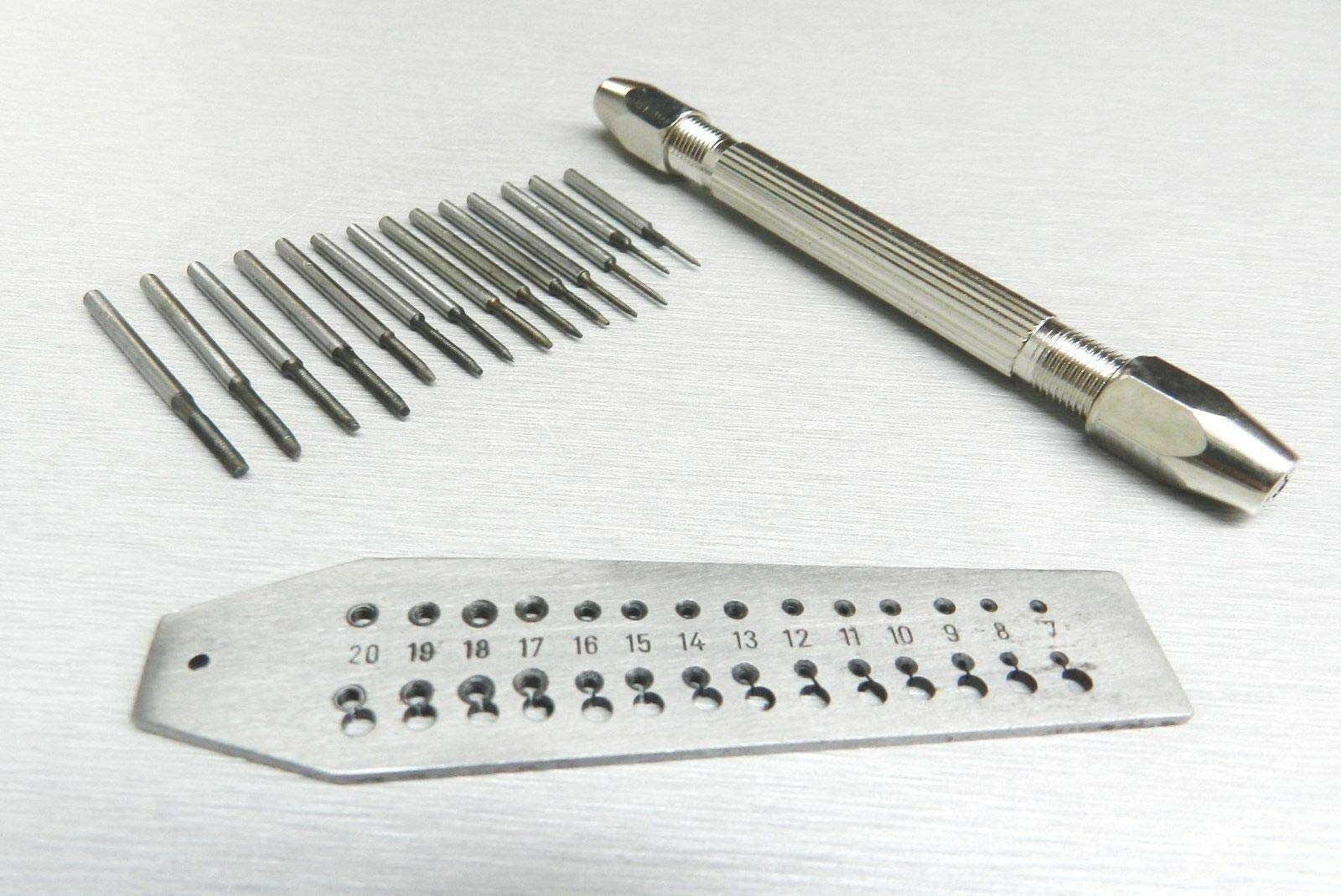 OSCAR Mini Tap and Die Set | 14 Taps with Screw Plate & Pin Vise | 0.7β2mm Jewellery Making Tool | Silver Finish 3