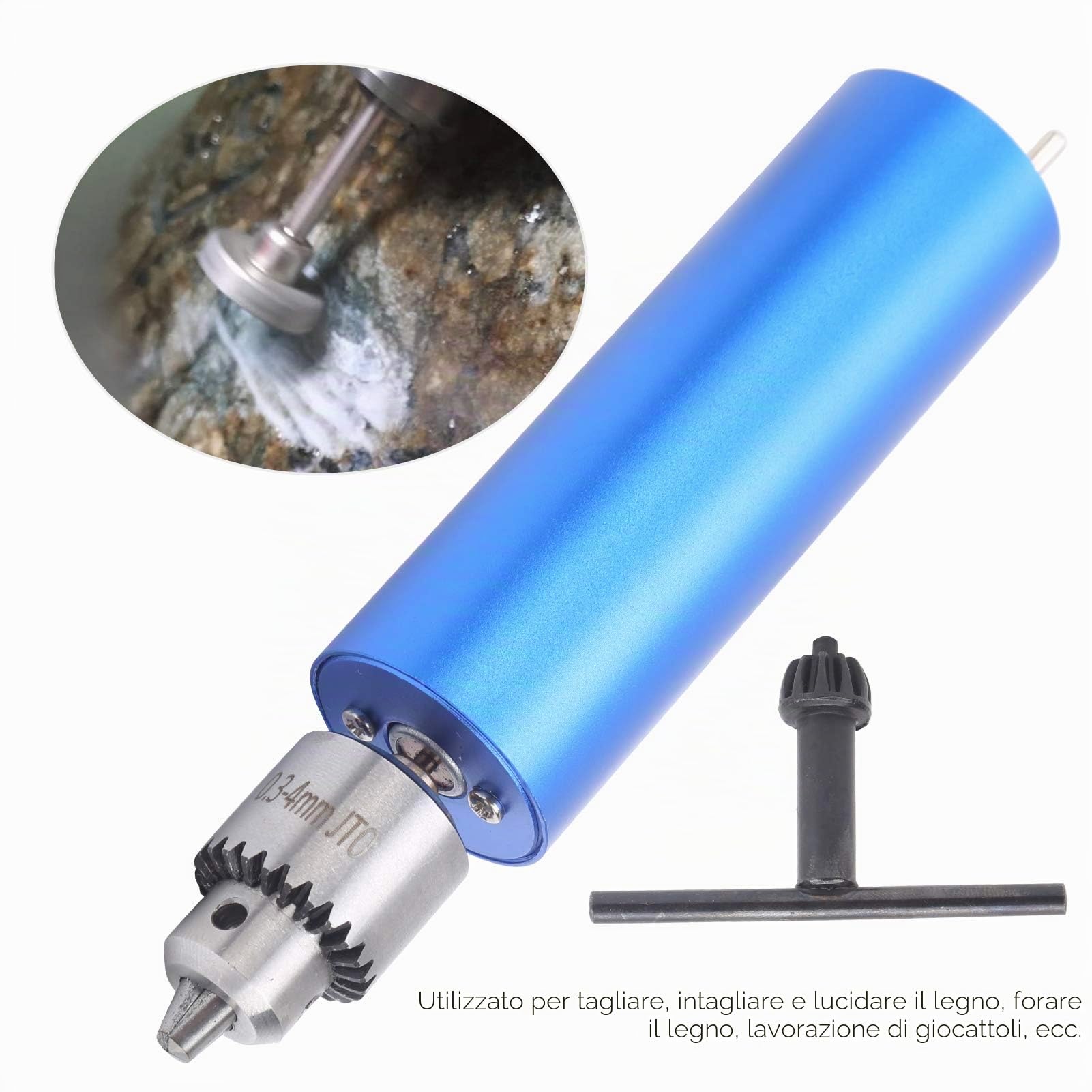 SALALIS Mini Trapano Elettrico Portatile, 0,3-4 mm, 13000 giri/min, Regolazione Velocità, 3-12V, per Legno, Metalli, Piastrelle, Plastica