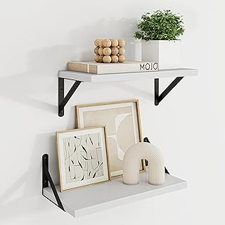 10 Closet Without Doors Ideas for Open and Airy Bedrooms 6 Dreamland White Floating Shelves for Wall, 16W x 8D Wall Mounted Shelves...