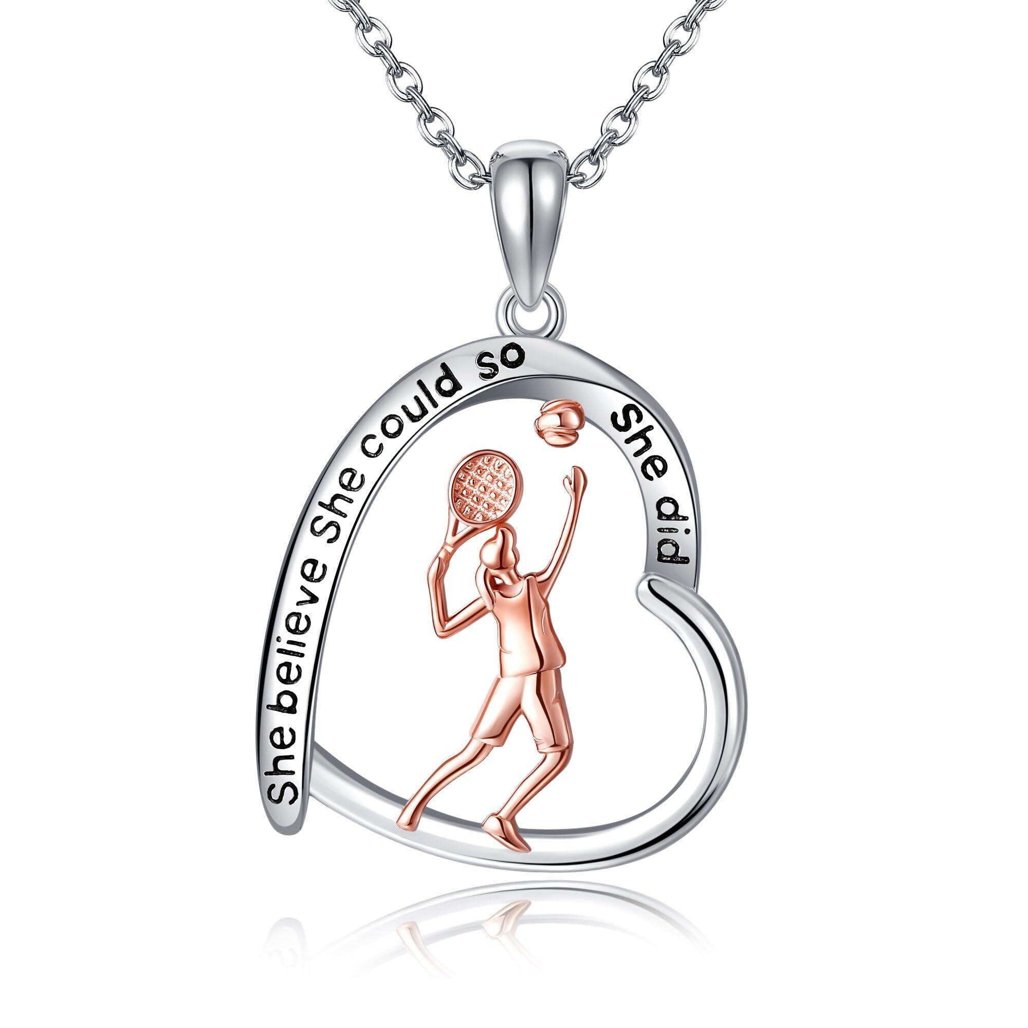 Sterling Silber S925 Ballett/Geiger/Gymnastik/Tennisspieler/Laufende Halskette Musik Schmuck Geschenke für Frauen Mädchen