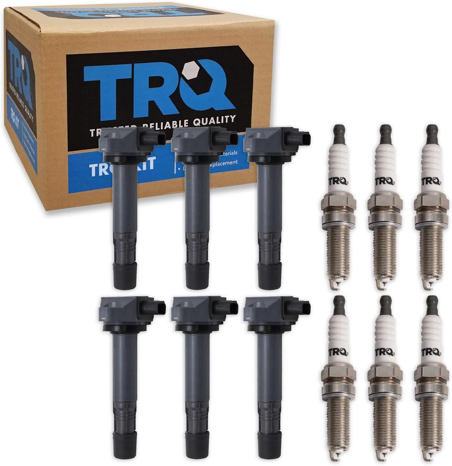 TRQ Ignition Coil & Iridium Spark Plug Kit Set for Acura