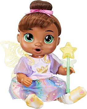 Baby Alive Fairy Fashions Sophia Sparkle Doll with Clothes Accessories, Brown Hair, 11 Inches, Toys for 3 Year Old Girls and Boys & Up