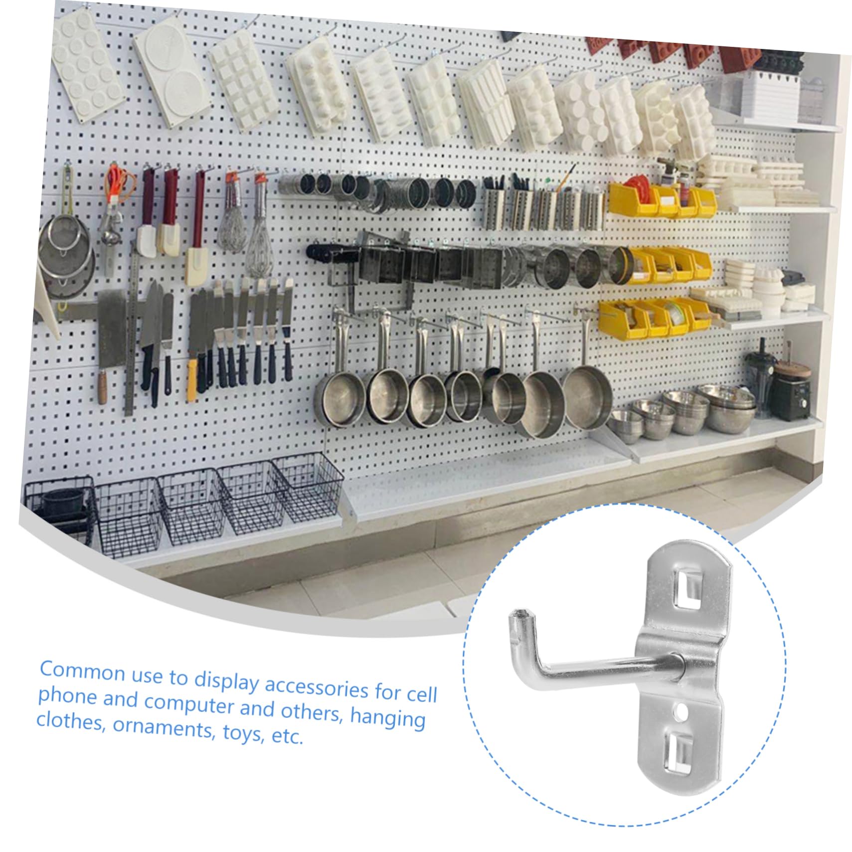 Gancho Para Estante De Supermercado 12 Piezas Gancho De Exhibición Metálico Compatible Con Tubo Cuadrado Para Organizar Herramientas Y Accesorios En Rejilla