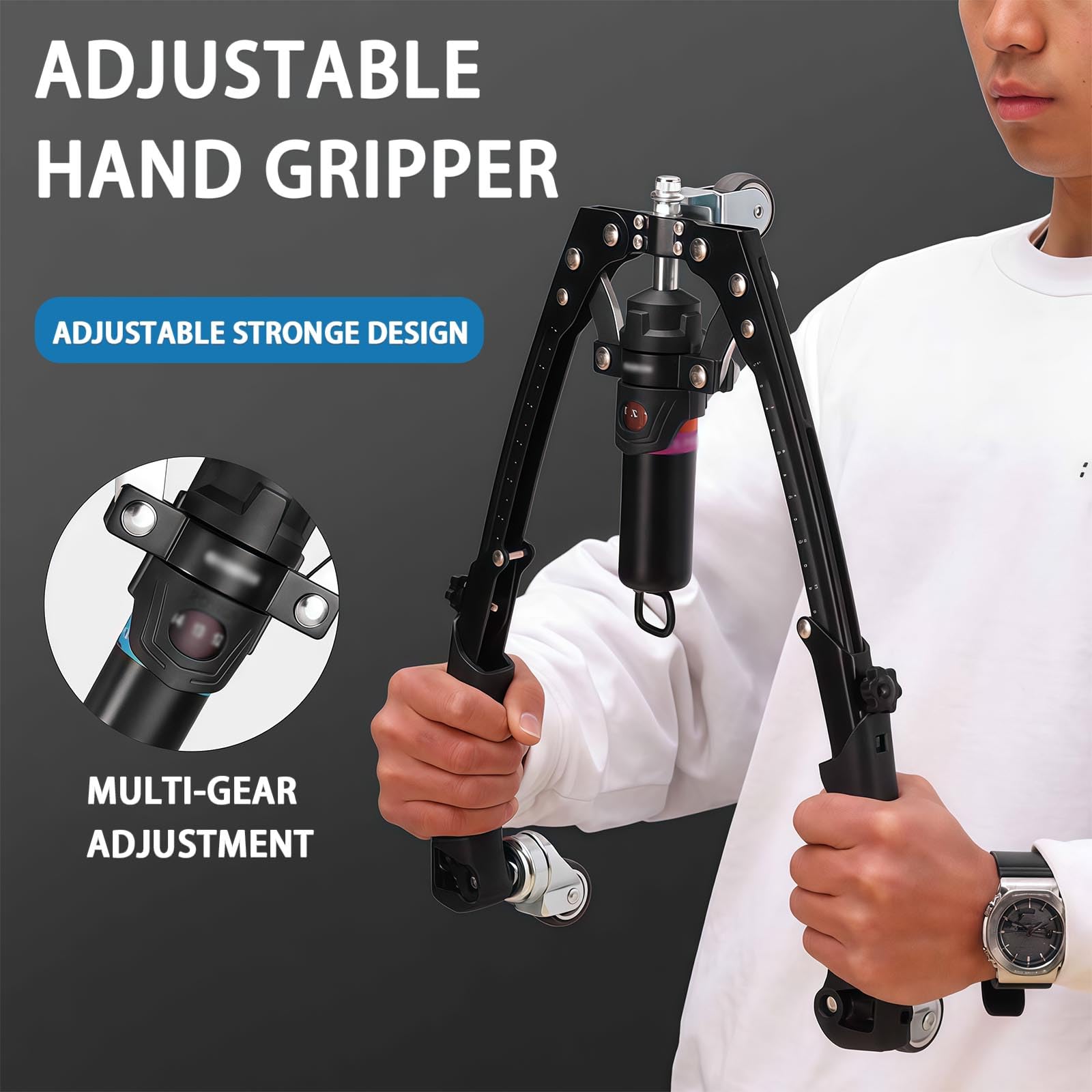 Verstellbare hydraulische Power-Brustpresse, 3-in-1, Heim-Fitnessstudio, Equint Chest Expr & Arm Exerciser 22 200 kg für GTH-Training & Fitness
