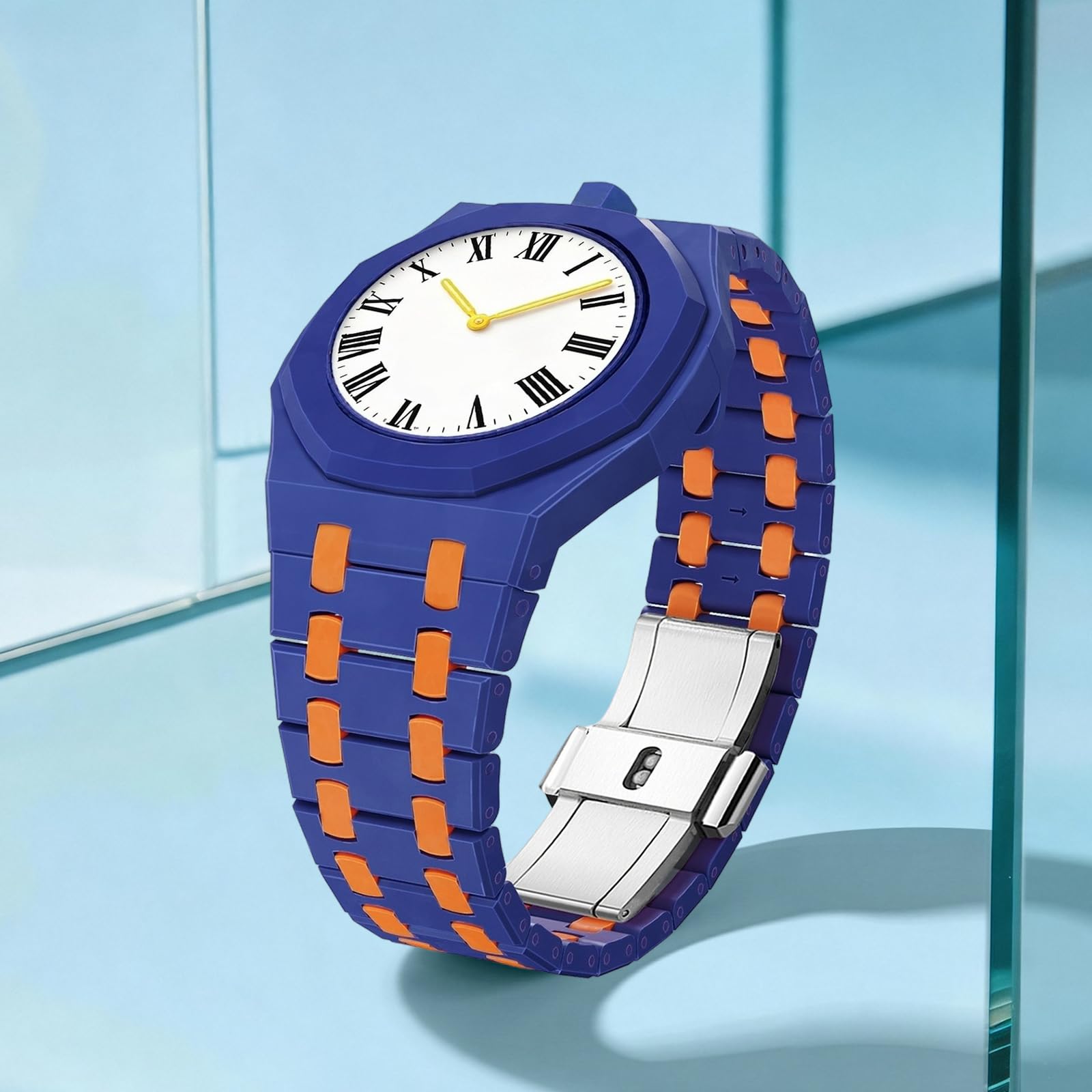 Zintegrowany pasek do zegarka wszystko w jednym, lekki pasek zastępczy z bio-ceramiki, pełne akcesorium ochronne zaprojektowane do zegarka Swatch X Royal Pop