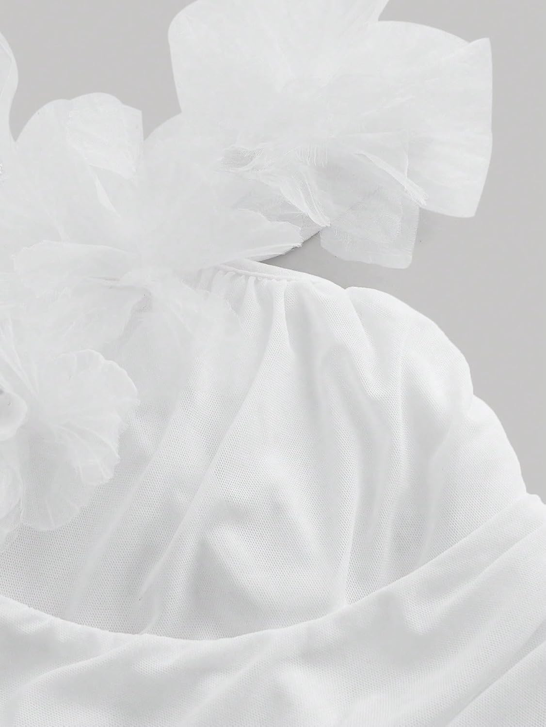 Floerns Women's 3D Flower Off The Shoulder Crop Top Ruched Sleeveless Party Tops - Image 5