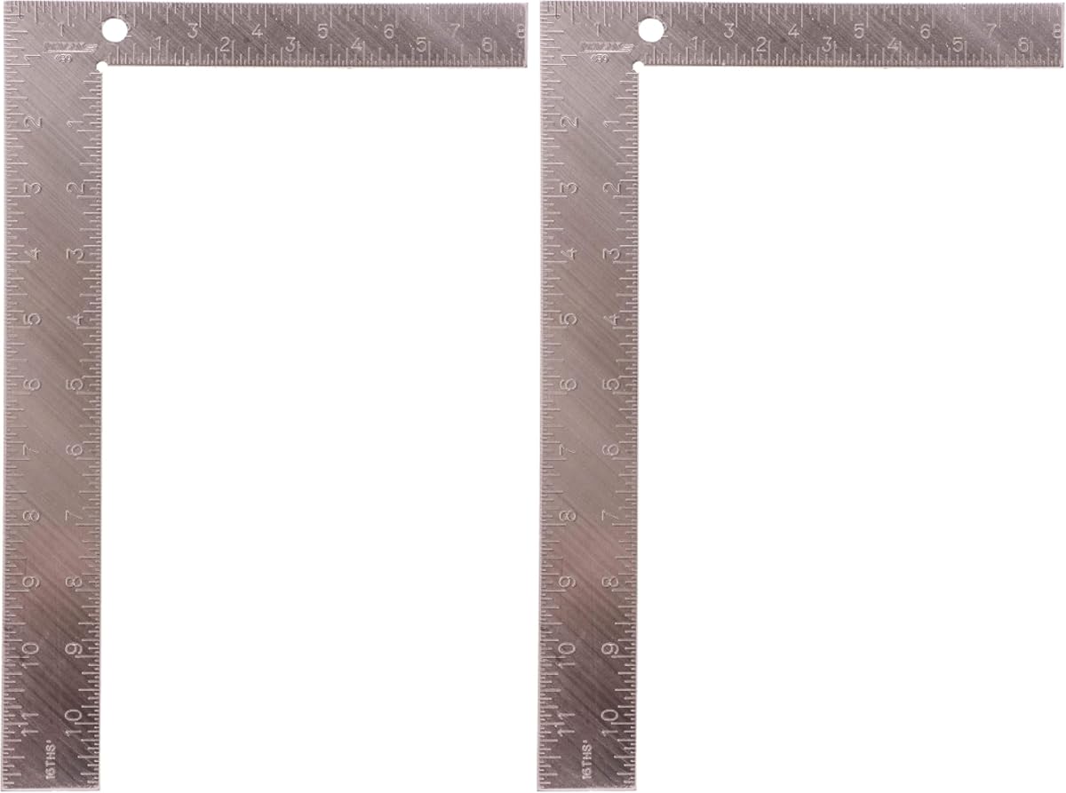 Escuadra de carpintero de acero de 8" x 12" (paquete de 2)