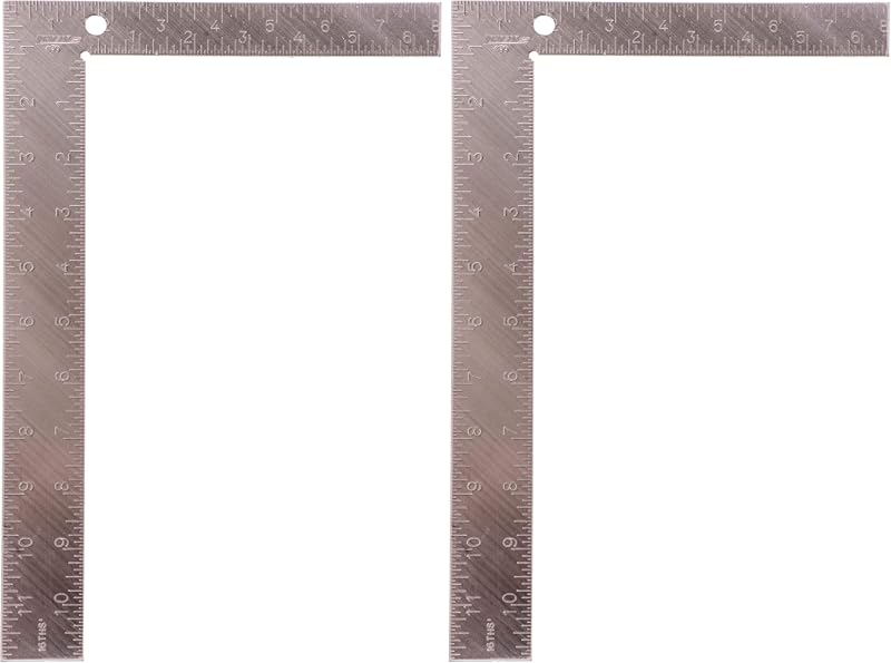 Escuadra de carpintero de acero de 8" x 12" (paquete de 2)