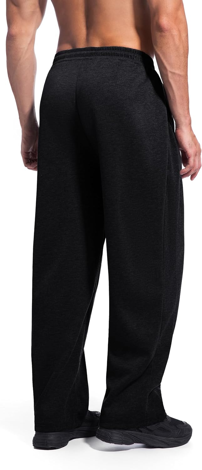 WZIKAI Men's Baggy Sweatpants Wide Leg Drawstring Athletic Sweat Pants Casual Elastic Waist Baggy Joggers with Pockets - Image 5