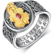 Feng Shui Ring for Men Women 925 Sterling Silver Anillo Pixiu Original Pixiu Ring Good Luck Jewelry Gifts for Men WomenSize 8-10