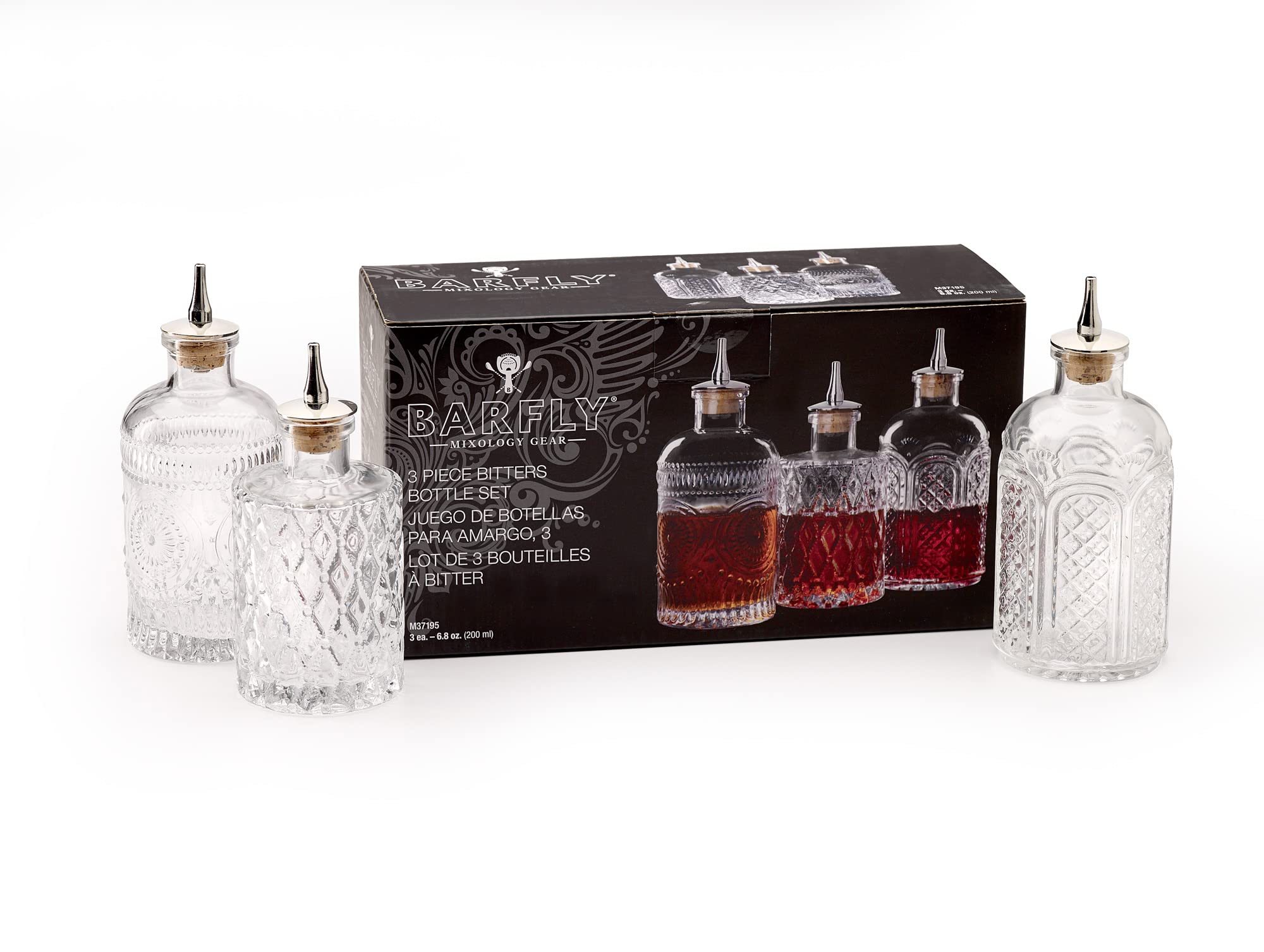 Barfly Bitters Bottle 3er-Set - M37186/M37187/M37188, Glas, 200 ml, 3 Stück