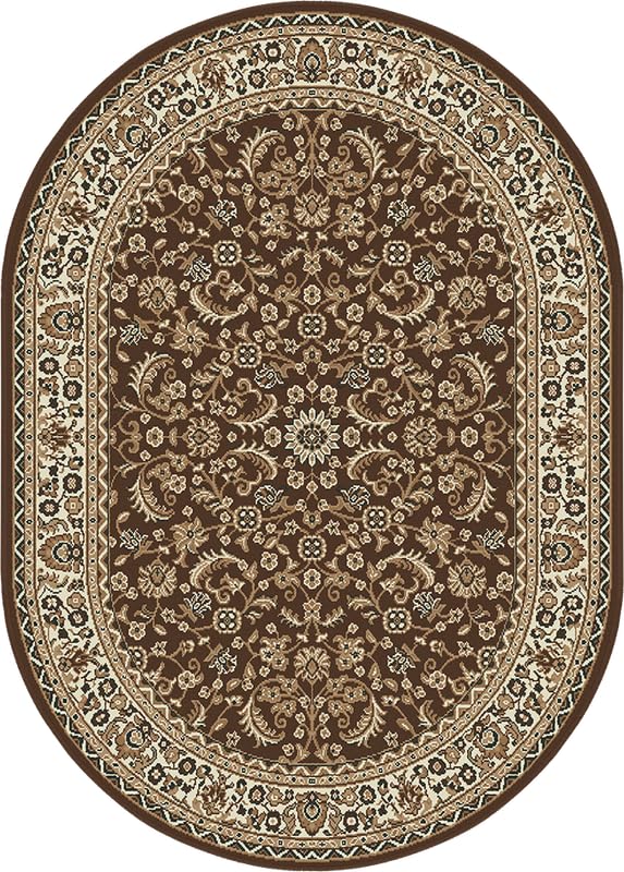 SrS Rugs® Luna Collection, Living Room Rugs, Hallway Runners, with Soft Smooth 8mm Pile. Contemporary Borders Design. 7 Colours, 9 Sizes (Classical Brown Oval, 160cm x 225cm) — image 1