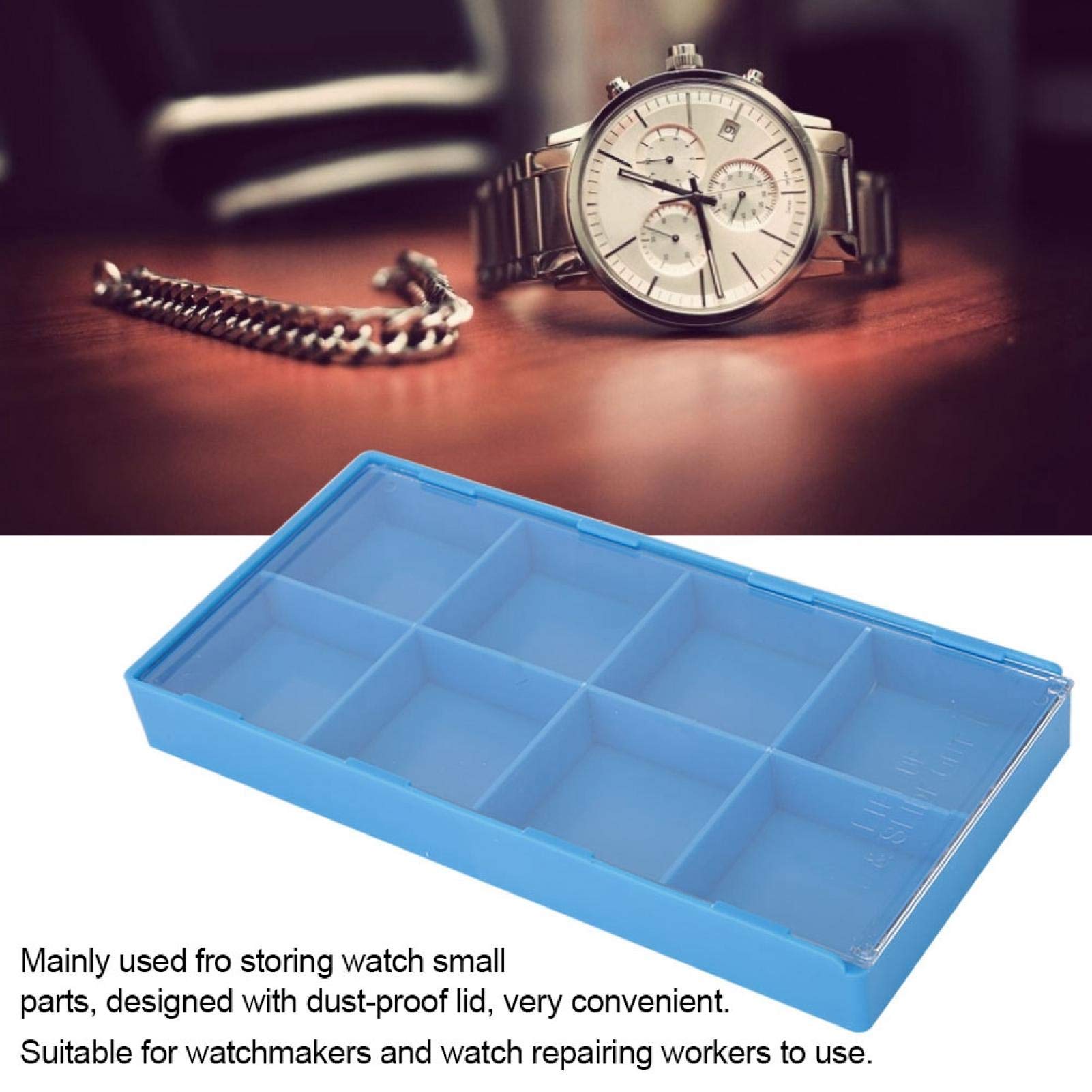YUYTE Watch Parts Storage, Plastic Watch Parts Storage Box Organizer Watchmaker Repairing Tools Storage Tray (01)