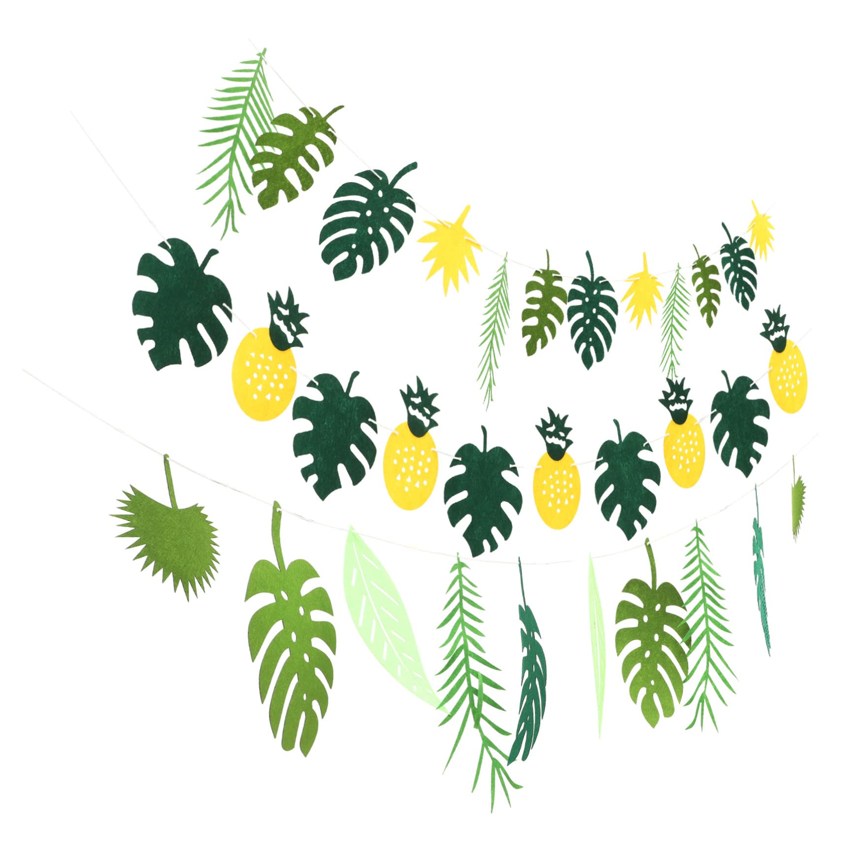 HANABASS 5sätze Tropisches Palmblätter Banner Teiliges Für Hawaiianische Themenpartys Inklusive Großer Und Kleiner Sowie Ananas-Design Aus Geruchlosem Filz Für Sommerfeste Und
