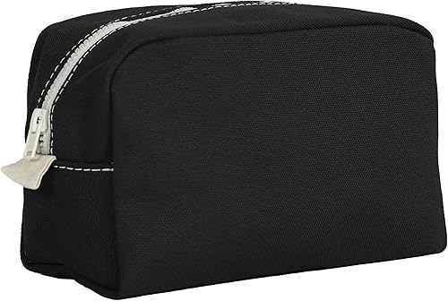 Miniatura 7 de Tag&Crew Kit unisex de lona pesada multifuncional con cremallera de viaje, bolsa de maquillaje, organizador de cosméticos, Negro, paquete de de 3,