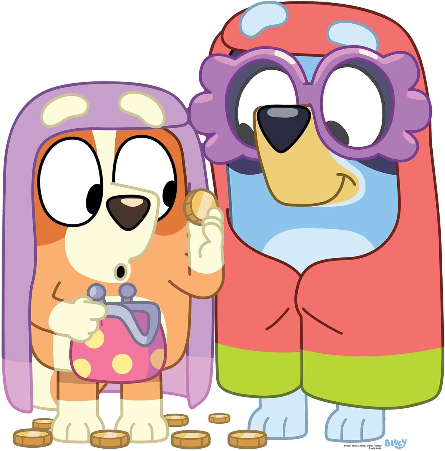 Star Cutouts SC4624 Bluey and Bingo Grannies Cardboard Cut Out Height 91cm - Ideal for Bluey Party Theme, Bluey Birthdays, Room Decorations & Events