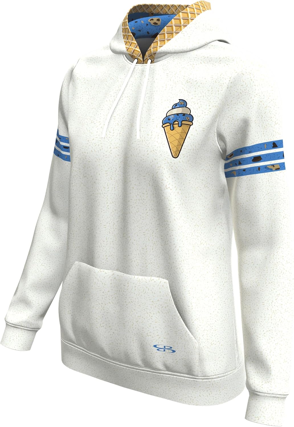 Boombah Women's Supreme Tech Fleece Hoodie, Athletic Hoodie, Soft Interior, Lightweight Warmth - Ice Cream Monster Cookie