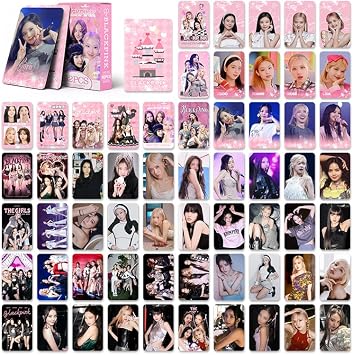 MXP 92 Pieces Size of the Cards is 5.5 X 8.7 Cm Black-P Photocard Black&Pink Box Cards Pack for Fans