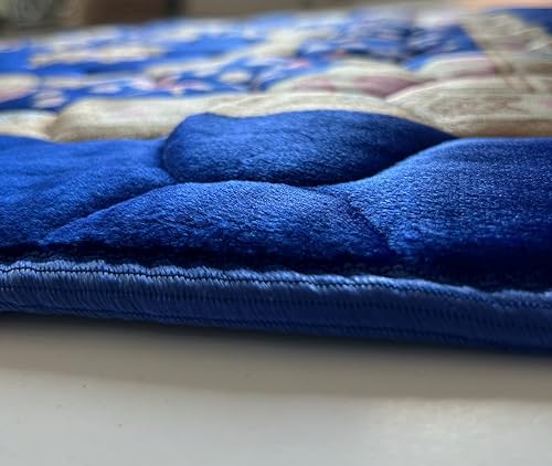Miniatura 2 de Tapete de oración musulmana  Alfombra gruesa acolchada para hombres y mujeres con cuentas islámicas para viajes Eid Ramadán, suave y lujoso (azul)