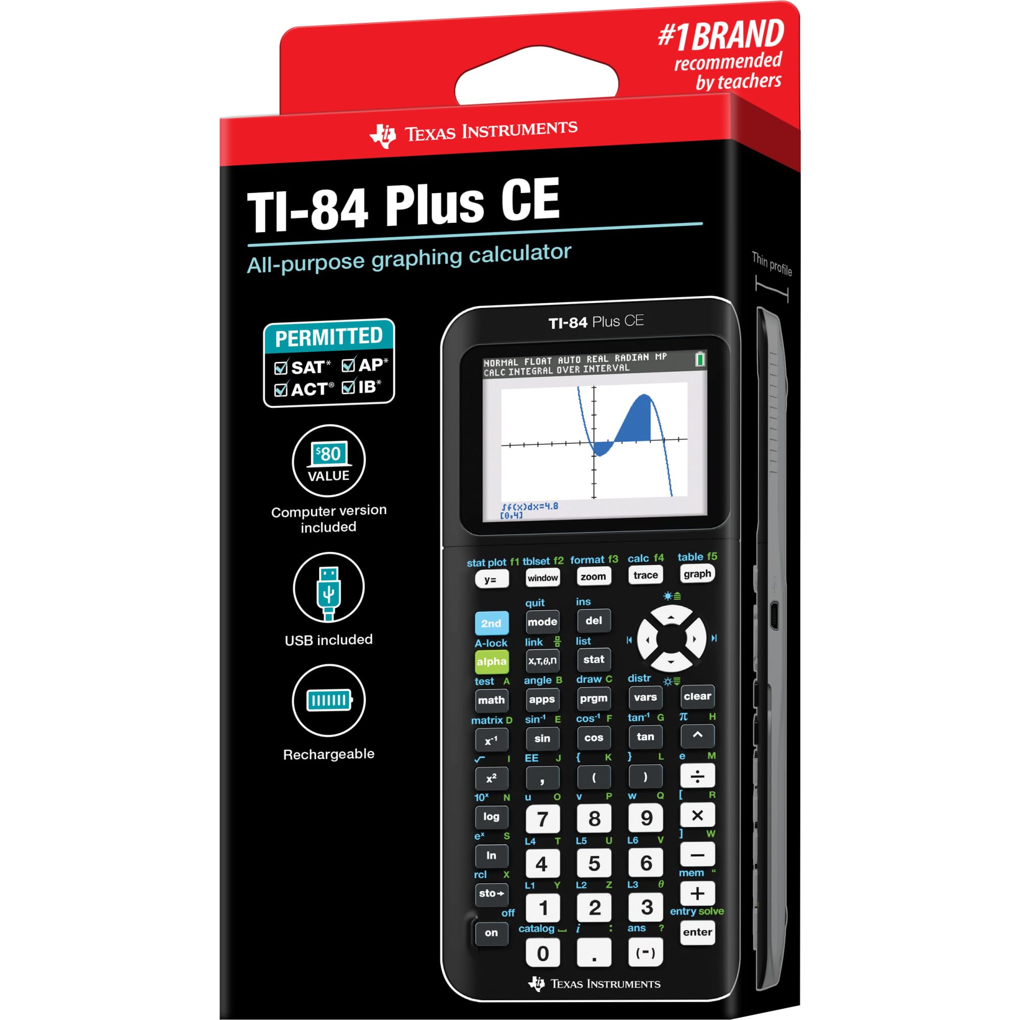 その他 Texas Instruments TI-84 Plus CE Texas Instruments® TI-84 Plus CE Color Graphing Calculator, Black