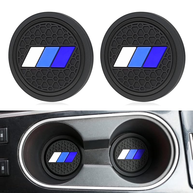 Inserto para Porta-Copos Automotivo MOCHENT Redondo de Borracha para Toyota Tacoma, 4Runner, Tundra, RAV4, Highlander e Camry Branco/Azul/Azul-escuro Kit com 2 unidades