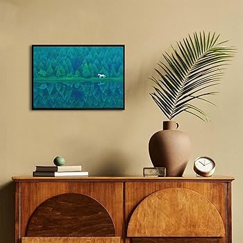 Amazon.co.jp: LUHSICE東山魁夷緑響 風景画 アートパネル
