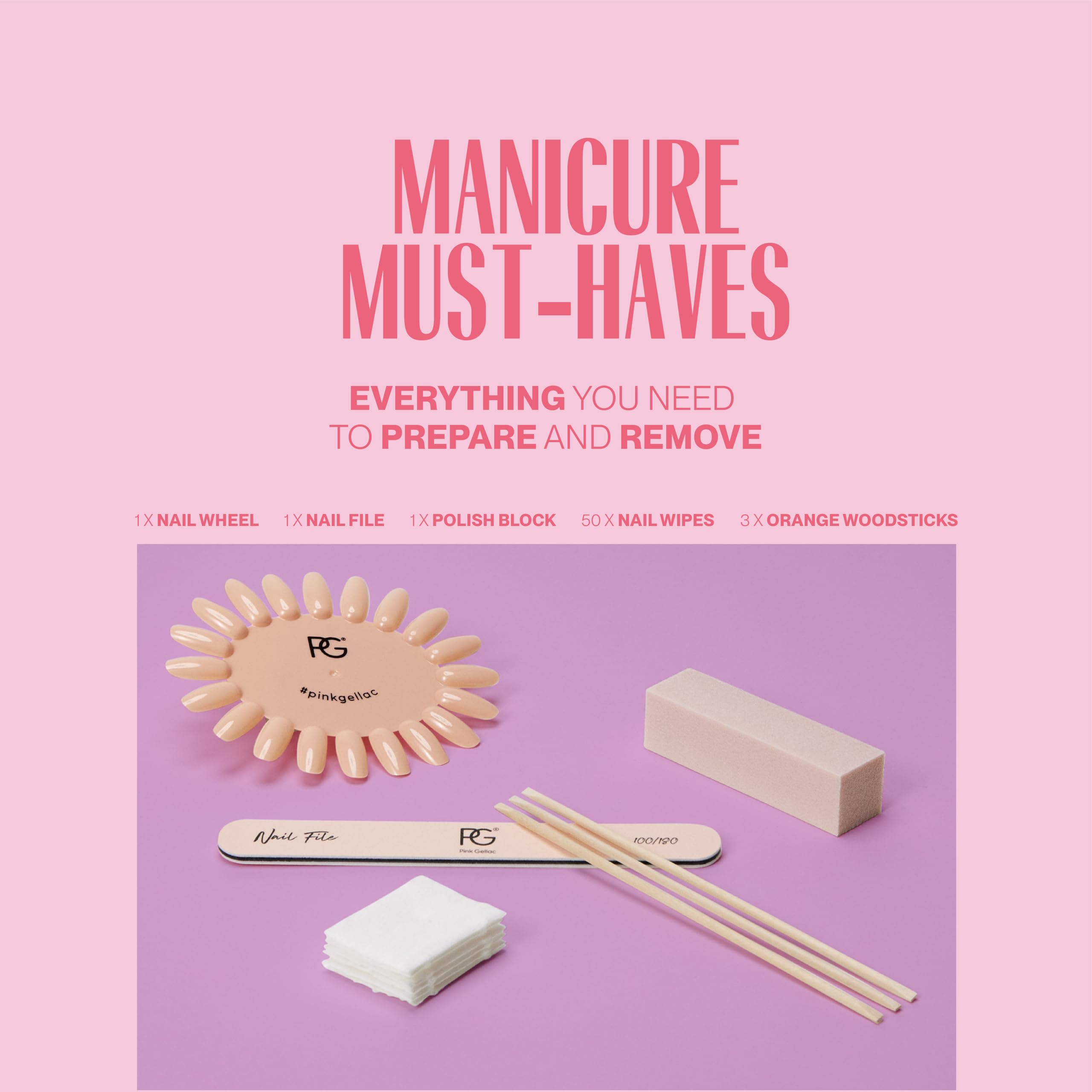 Pink Gellac Kit Vernis Semi Permanent - Manucure Kit Semi Permanent Complet avec Premium Lampe UV LED Noir, 4x Teintes Roses 15 ml, Top & Base Coat Gel UV, Dissolvant et Cleaner de Qualité Salon