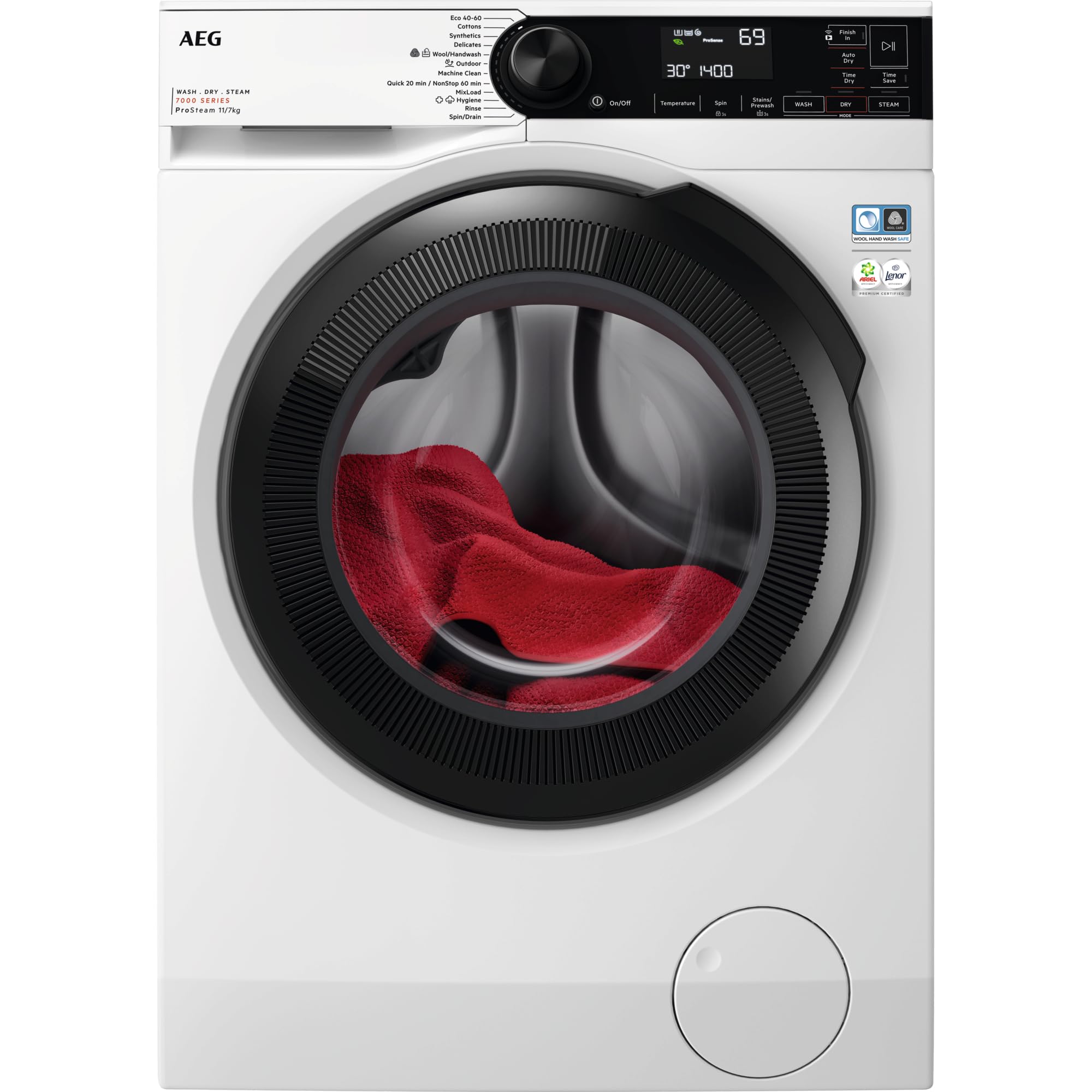 Aeg White 7000 Series Lwr7314l4b 11Kg/7Kg Washer Dryer With 1400 Rpm - D Rated