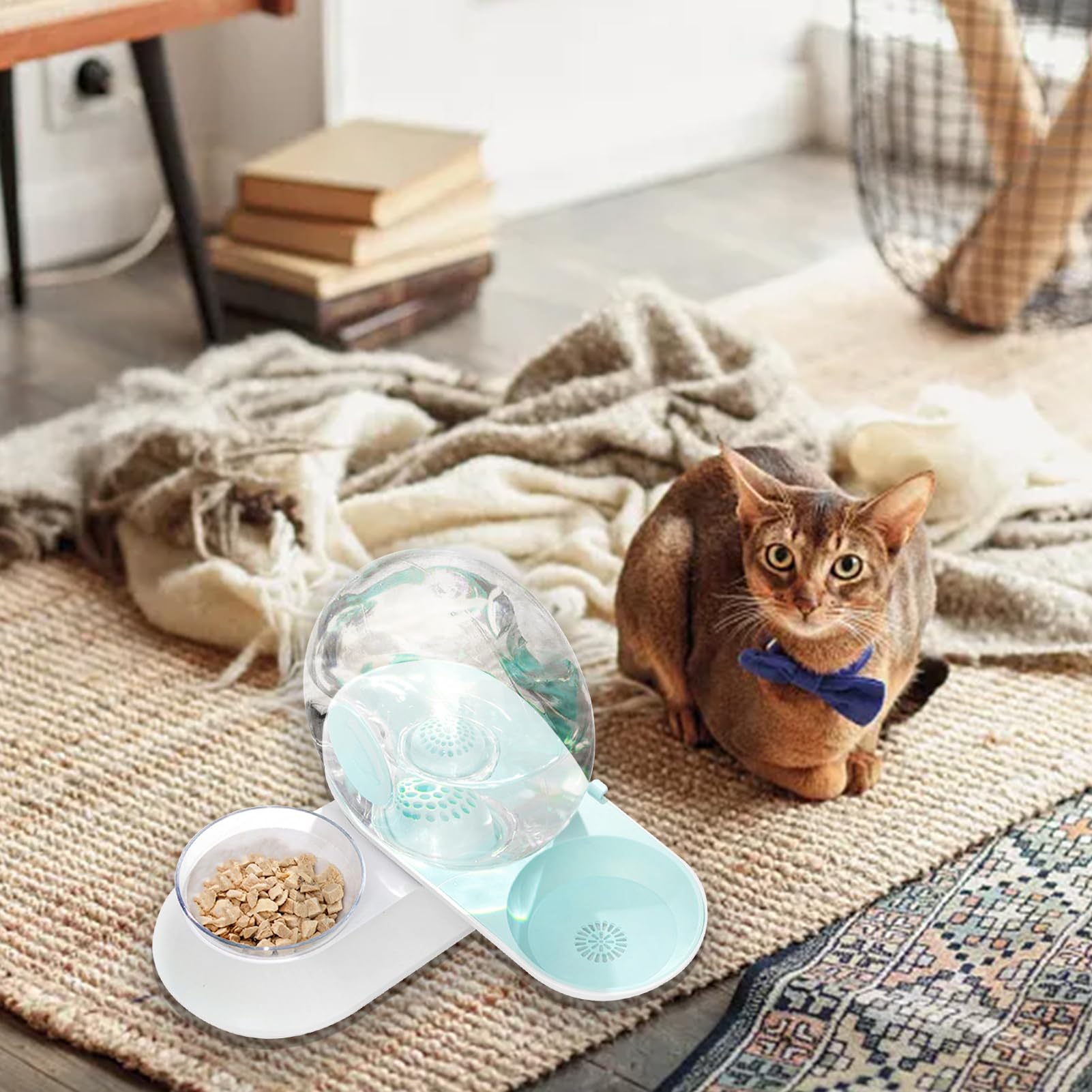 Distributore d'acqua per cani, a forma di lumaca, con mangiatoia per piatti, dispenser d'acqua per cani, cuccioli, gattini, conigli, animali