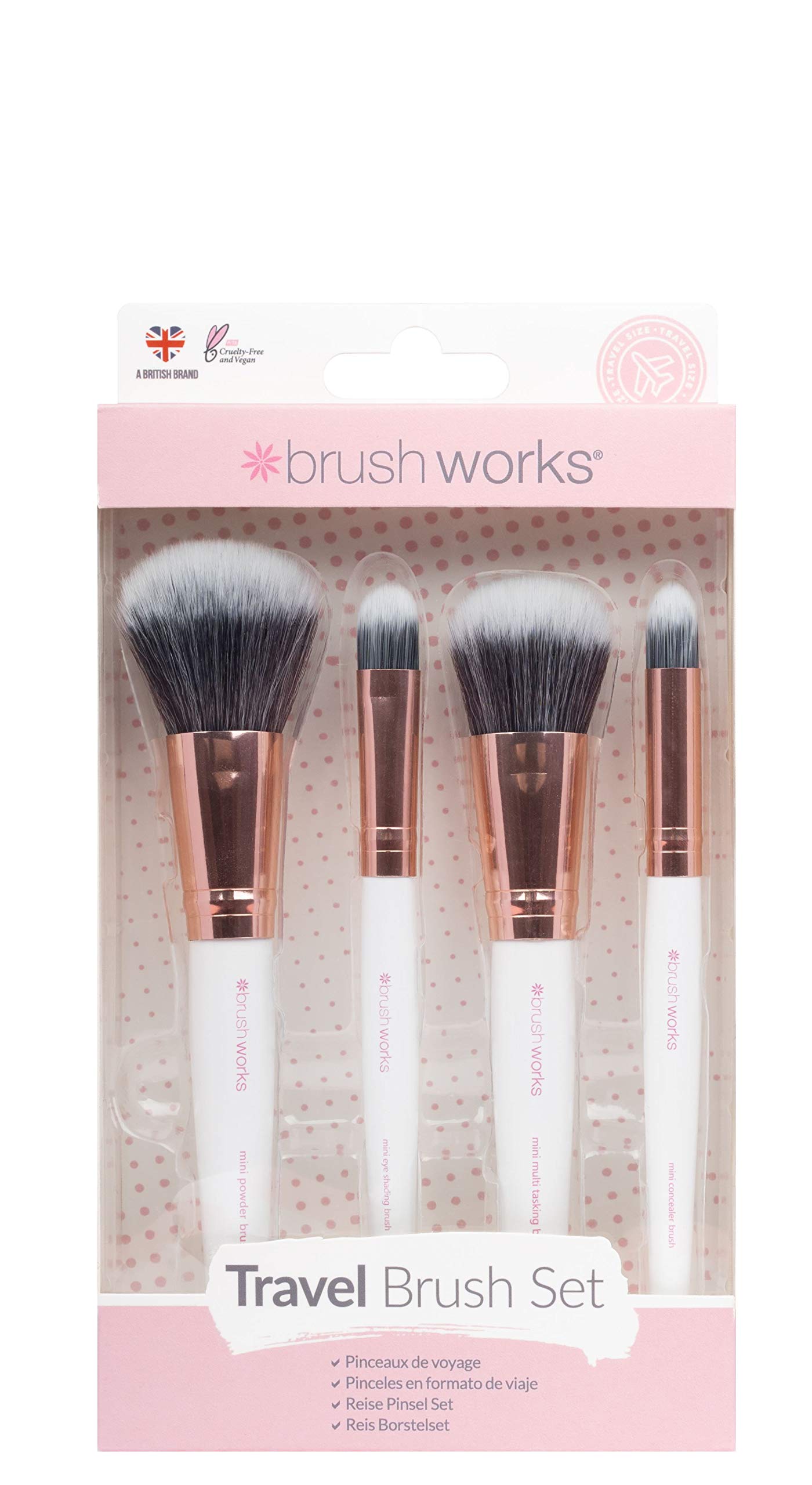 Brushworks Travel Set- Pink & Gold