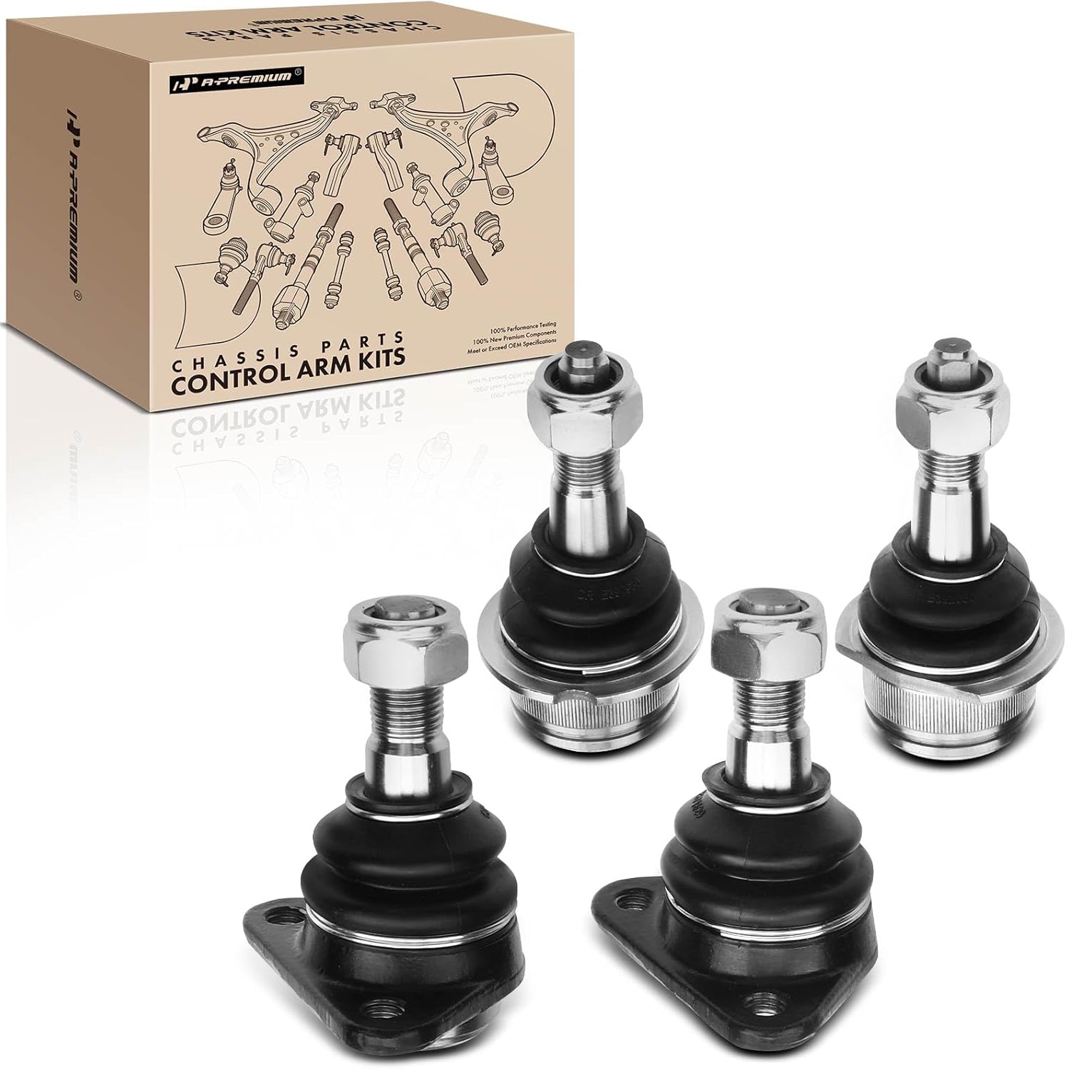 A-Premium Set of 4, Front Upper & Lower Ball Joints Kit, Compatible with Volkswagen Vanagon 1980-1991