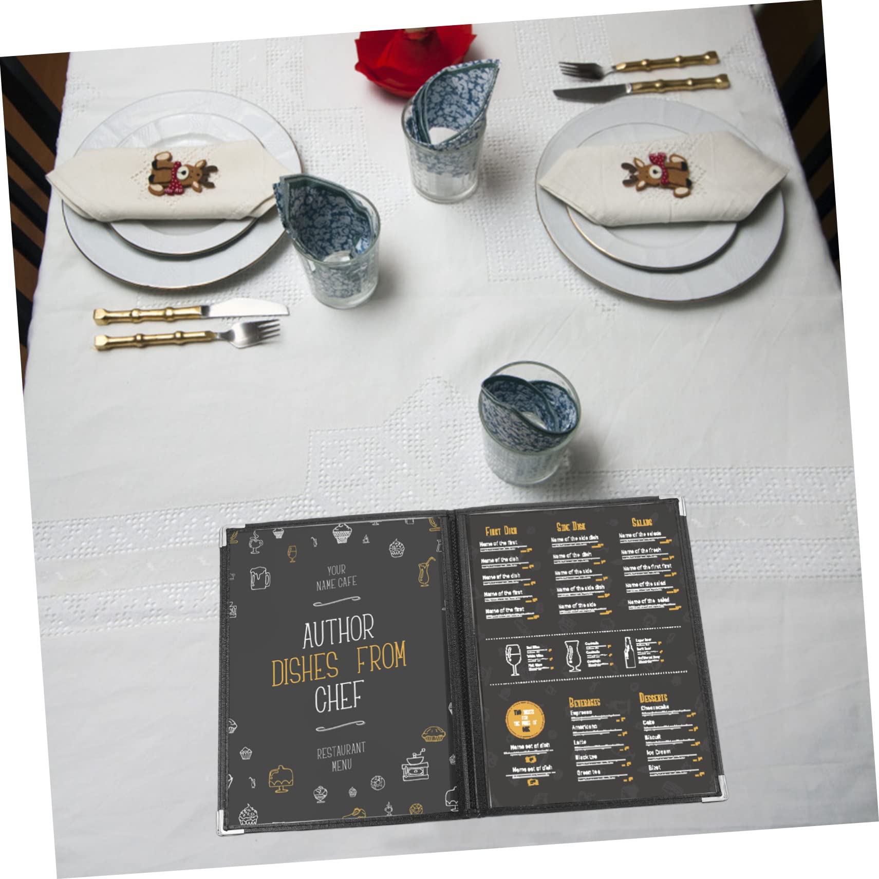 OUNONA 12piezas Carpeta De Menú De Pvc Transparente Para Organizador De Sueltas Carpeta Personal Para Planificador Diseño Portátil y Para Restaurantes y Cafeterías