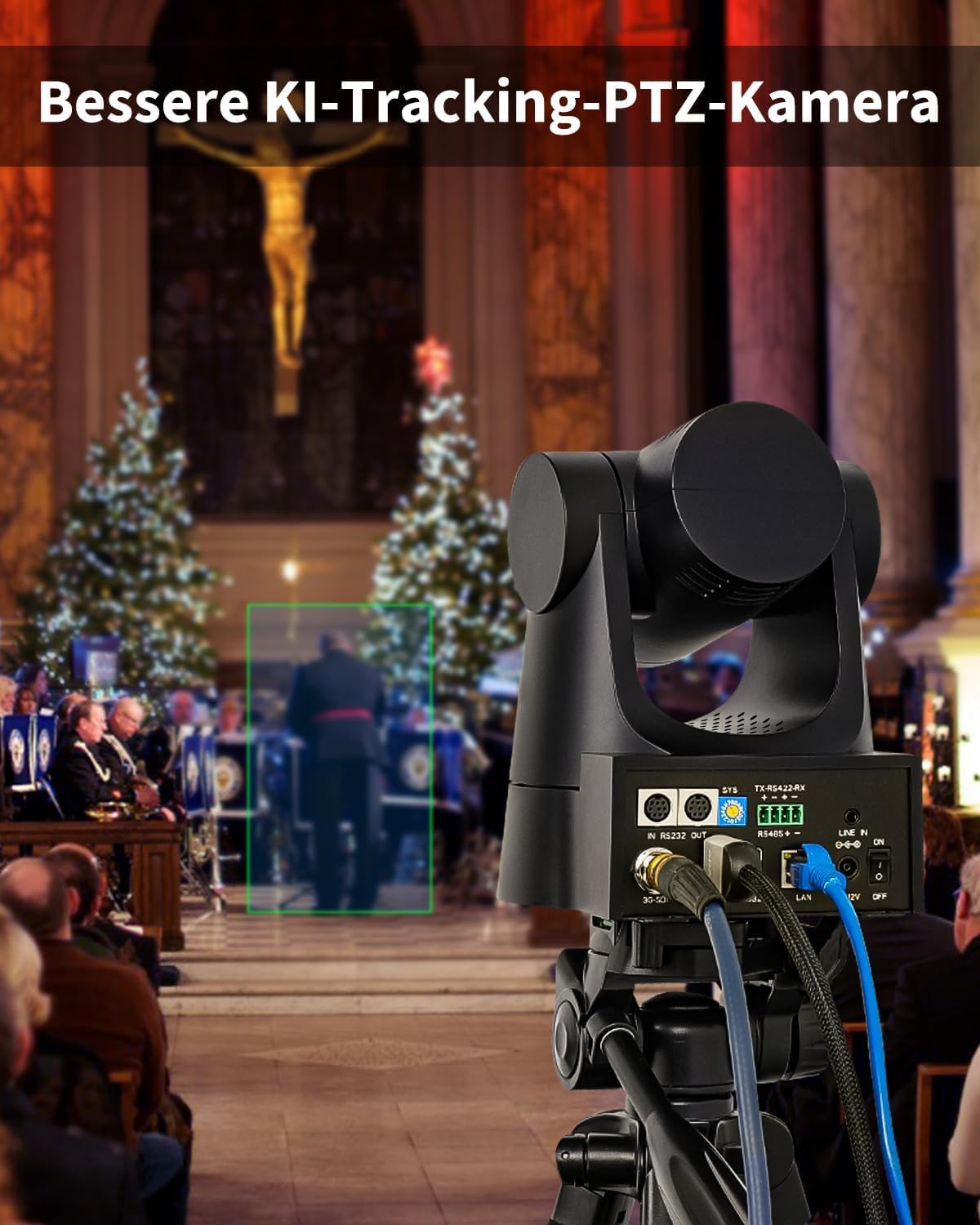 FoMaKo NDI HX3 PTZ Kamera Set, 20x Optischer Zoom KI-Auto-Tracking, mit 3G-SDI/HDMI/USB3.0/LAN(PoE), für YoTube vMix OBS Live Streaming, mit 1*KN20A Pro NDI Kamera +1* NDI PTZ Controller (BN201)