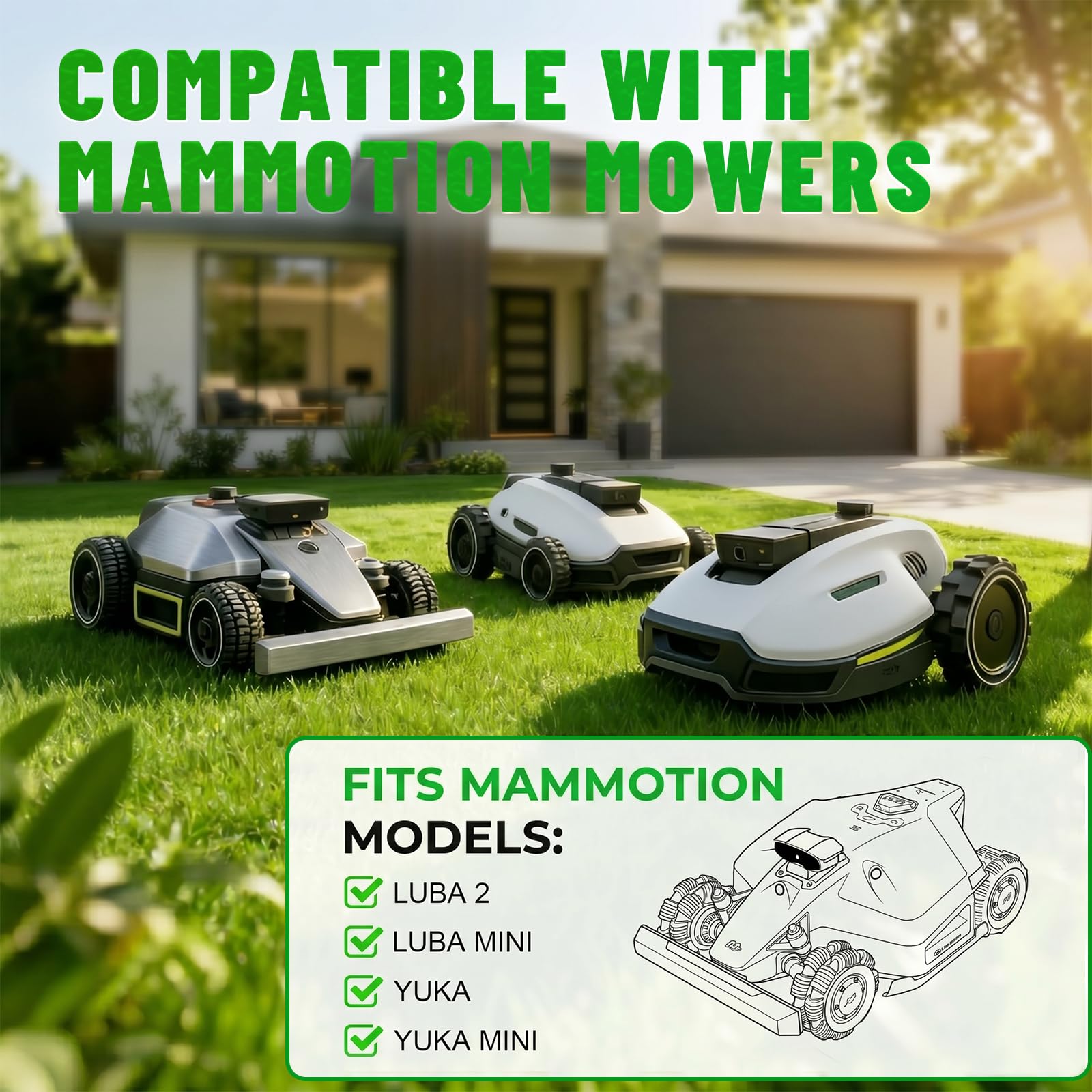 36 piezas de cuchillas de repuesto, compatibles con TODOS los robots cortadores de la serie Mammotion Luba y YUKA