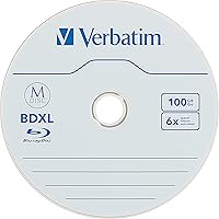 Vista 2 de Verbatim M DISC BDXL 100GB 6X con superficie de marca, medio grabador Blu-Ray en blanco – Caja joyero de 5 piezas, azul
