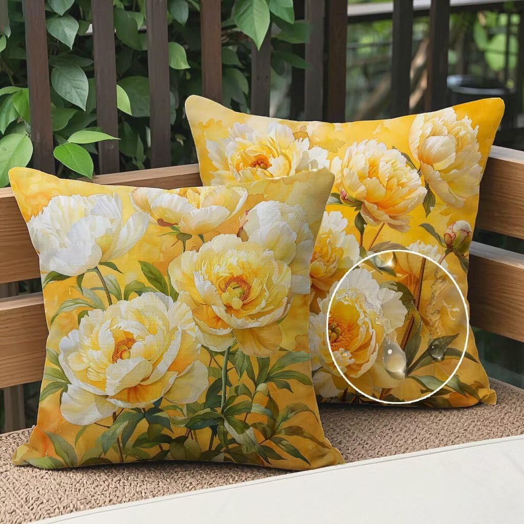 Farmhouse Pillow Covers 8x8 Inch Set of 2, Outdoor Throw Pillow Covers Flower Pillowcase with Invisible Zipper, Decorative Couch Cushion Cover, Velvet Cushions for Home Bedroom Garden Fall Decor M-55