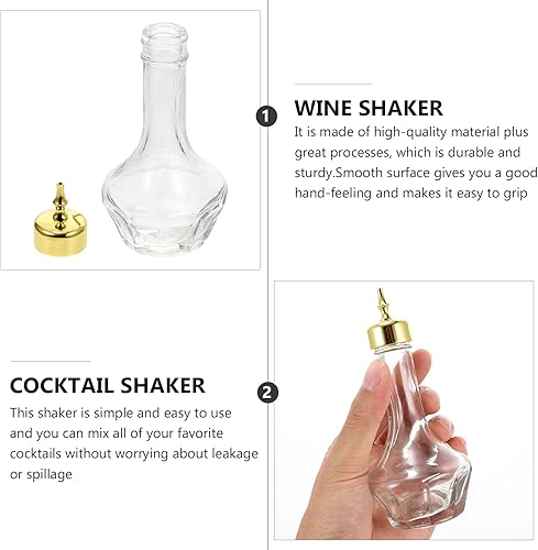 Miniatura 6 de Bitters - Coctelera de vidrio con tapa dorada, acero inoxidable, 1.69 onzas para beber solo, juegos de herramientas de bar (0.1 fl oz)