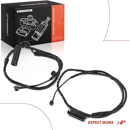 Miniatura 9 de A-Premium Sensores de desgaste de pastillas de freno de disco delanteras y traseras compatibles con BMW E83 Series X3 2004-2010, L6 2.5L 3.0L, juego
