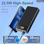 Portable Charger 35000mAh Power Bank with 22.5W Fast Charging LED Digital Display Battery Pack with 6 Outputs 2 Inputs, Type C Powerbank Portable Charger for iPhone 17 AirPods(Matte Black)