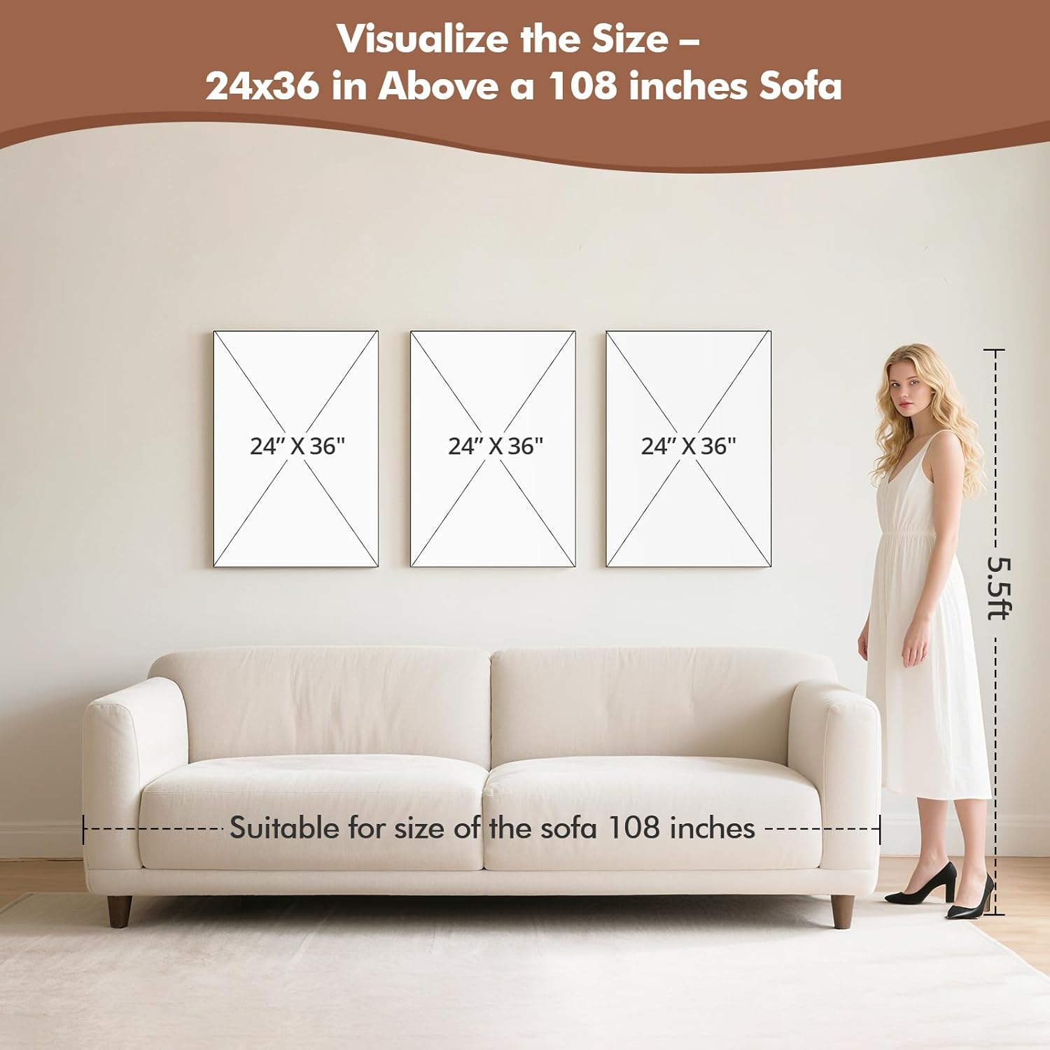 JUHOME Large Abstract Modern Wall Art Hand-Painted, Ocean Wave Canvas Abstract Wall Decor Painting with Textured, 24x36 in Handmade Artwork for Living Room, Office, Bedroom Decor