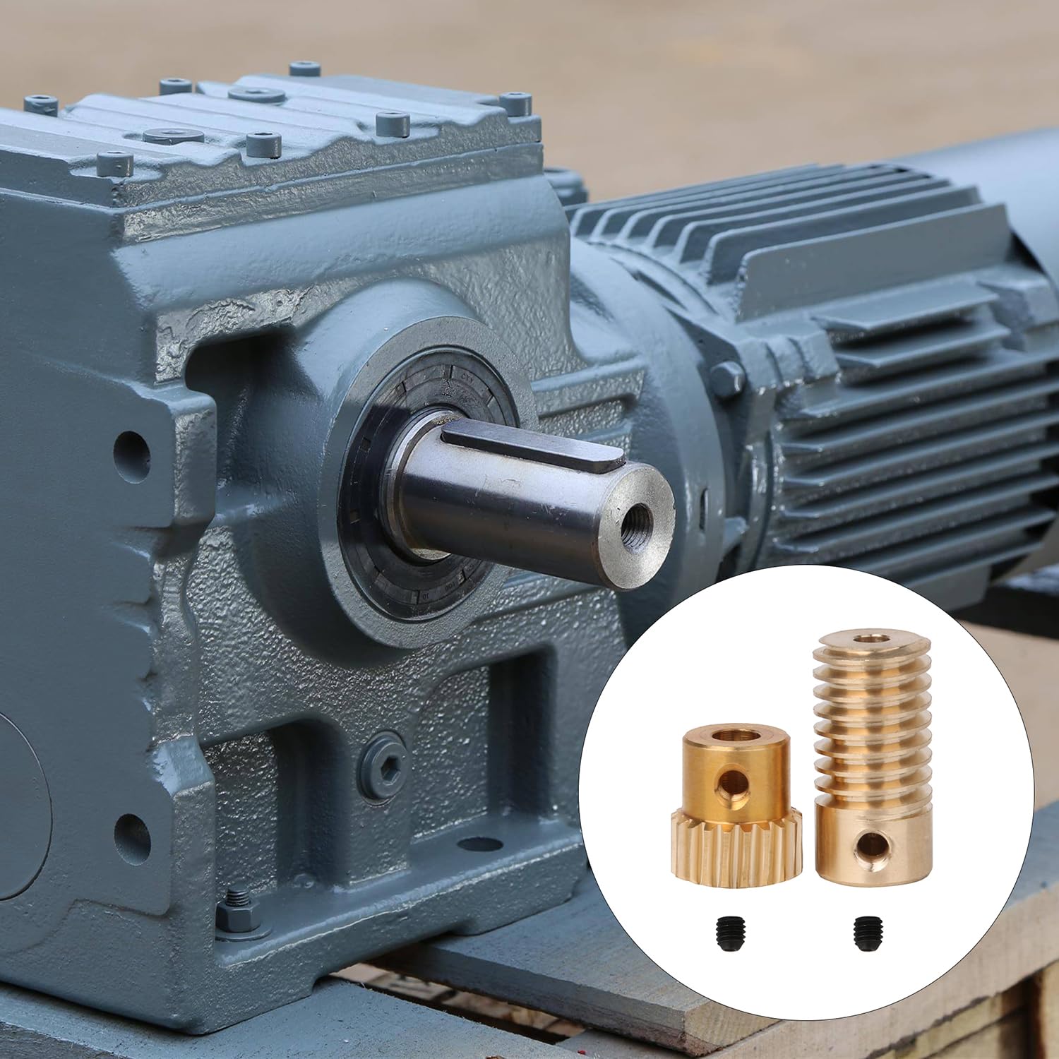Réducteur de vis sans fin en laiton - Modulus 0,5 - 20 T - Roue à engrenage sans fin de 3 mm - Jaune