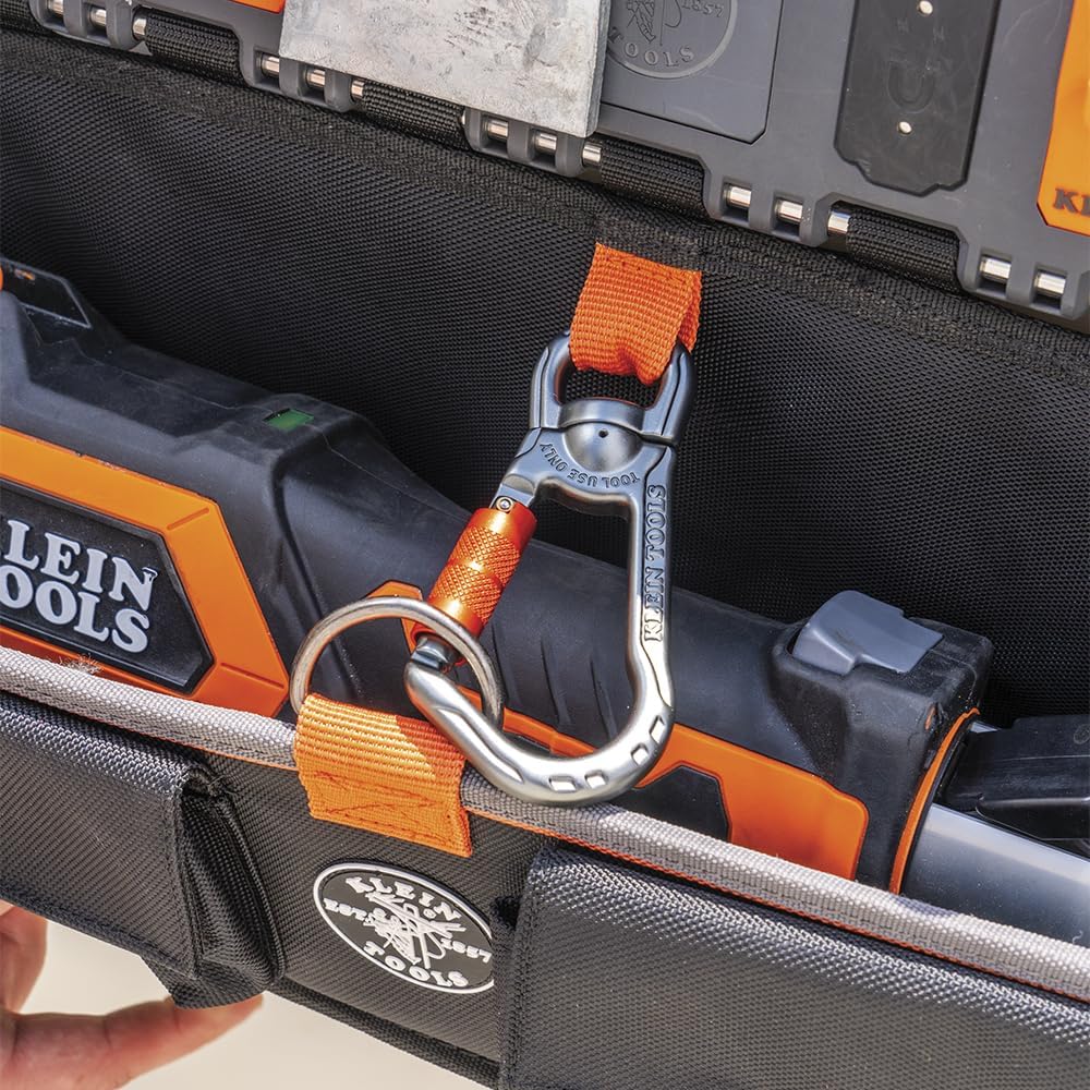 Klein Tools BC511S Bucket Work Center Large Tool Pouch, S Hook Rail System Accessory, Holds Lineman Tools, Cutters, Crimpers, and Impact Wrenches
