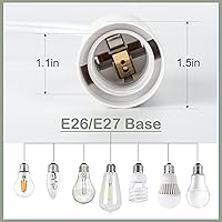 Vista 3 de JACKYLED Cable de extensión colgante para farol, UL 12 pies, E26 E27, interruptor de encendido/apagado, iluminación colgante para cocina
