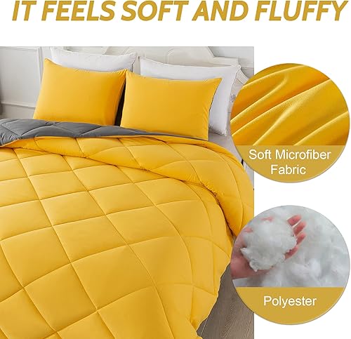 Miniatura 9 de Decroom Juego de edredón ligero California King con 2 fundas de almohada, juego de 3 piezas, edredón alternativo acolchado para todas las